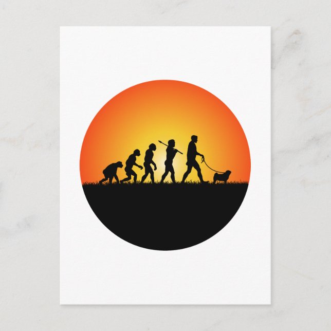 Mops Postkarte (Vorderseite)