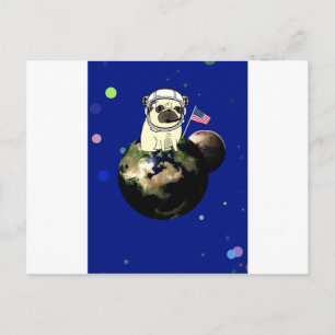 Mops Postkarte