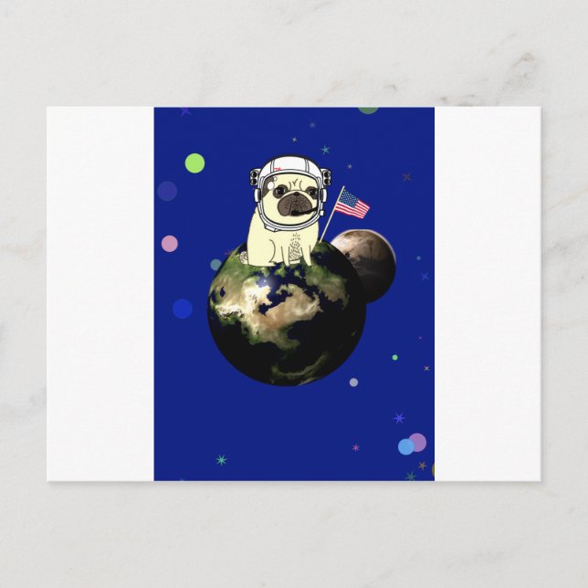 Mops Postkarte (Vorderseite)