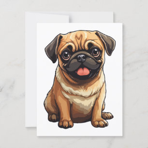 Mops Postkarte