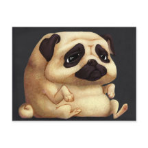 Mops Postkarte