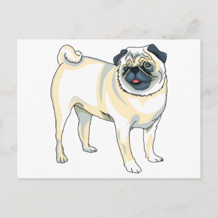 Mops Postkarte
