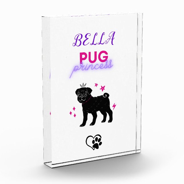Mops Prinzessin Rosa und Lila Fotoblock (Links)