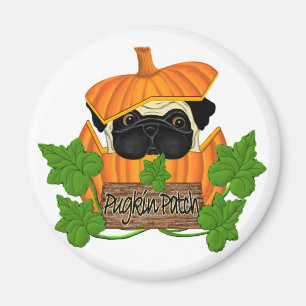 Mops Pumpkin Patch Magnet