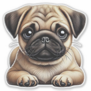 Mops Puppy Aufkleber