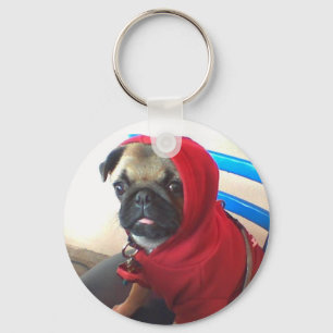 Mops Puppy Hoodie Schlüsselanhänger