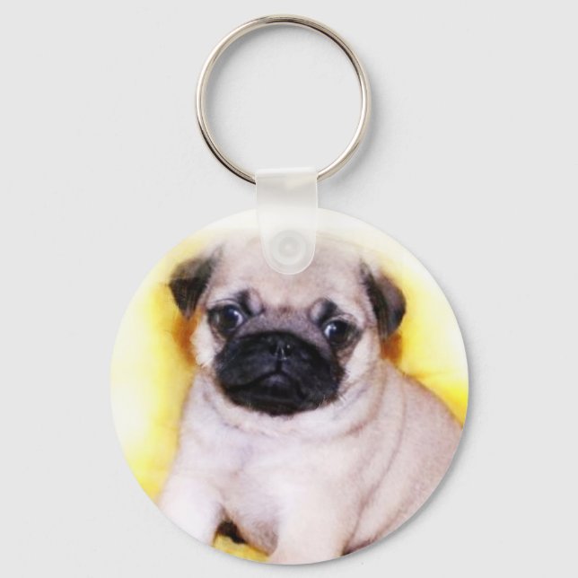 Mops Puppy Schlüsselanhänger (Vorderseite)