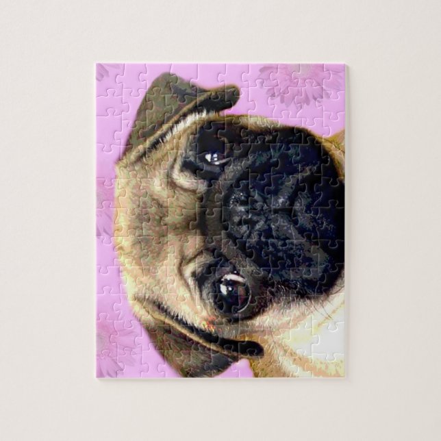 Mops-Puzzle mit Zinn (Vertikal)