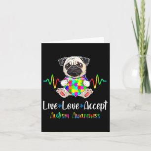 Mops Puzzle Piece Live Liebe Akzeptieren Autismus Karte