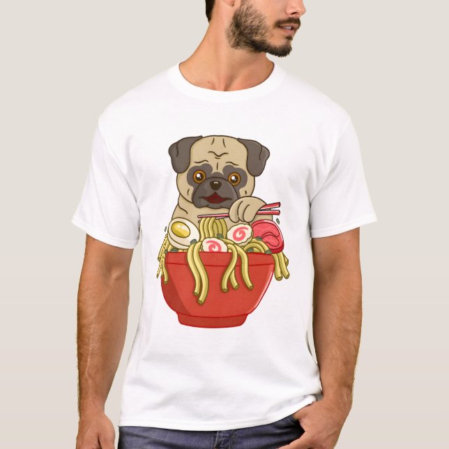 Mops Ramen T-Shirt (Vorderseite)