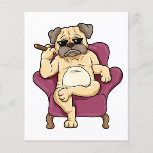 Mops Rauchen Zigar   Echt Cooler Mops Hund Flyer
