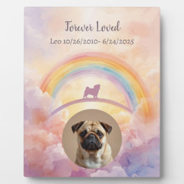 Mops Regenbogenbrücke Gedenktafel Aquarell Haustie Fotoplatte