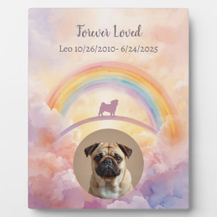 Mops Regenbogenbrücke Gedenktafel Aquarell Haustie Fotoplatte