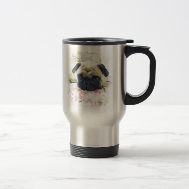 Mops-Reiseumarmung Reisebecher (Rechts)