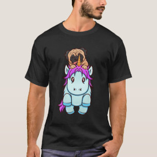 Mops-Reiten auf Unicorn Niedlich Hundegeld Geschen T-Shirt