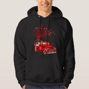 Mops Reiten Roter LKW Valentine Butterfly Herzturm Hoodie