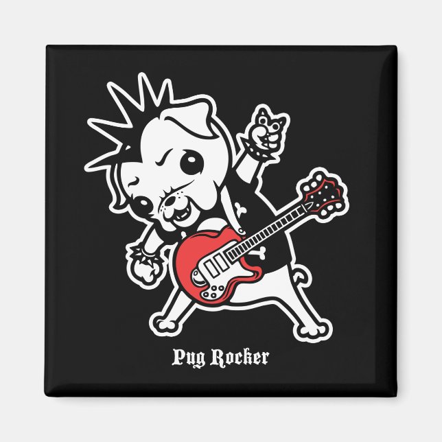 Mops Rocker Magnet (Vorne)