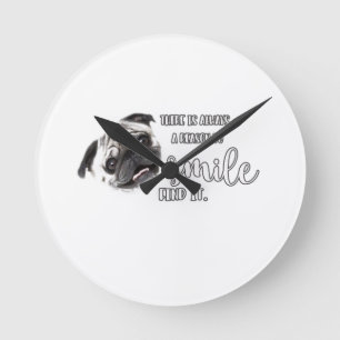 Mops Runde Wanduhr