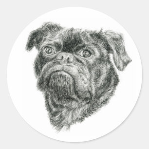 Mops Runder Aufkleber
