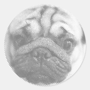 Mops Runder Aufkleber