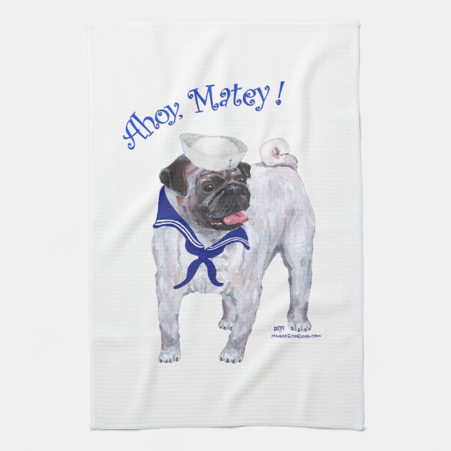 Mops Sailor Küchentuch (Vertikal)