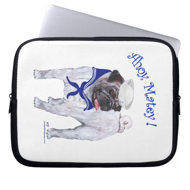 Mops Sailor Laptopschutzhülle (Vorderseite)