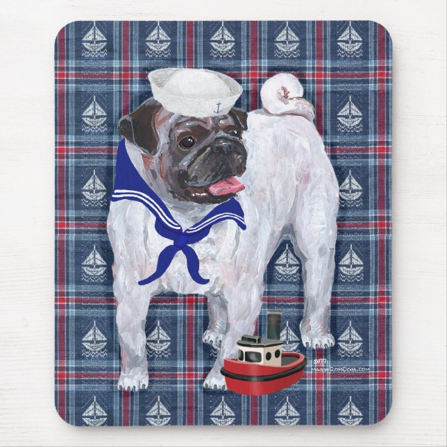 Mops Sailor Mousepad (Vorne)