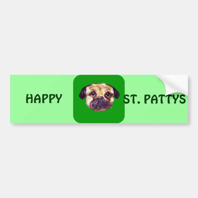 MOPS SAINT PATTY AUTOAUFKLEBER (Vorne)