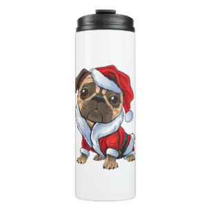 Mops Santa Costume Weihnachten Pajama Niedlicher H Thermosbecher