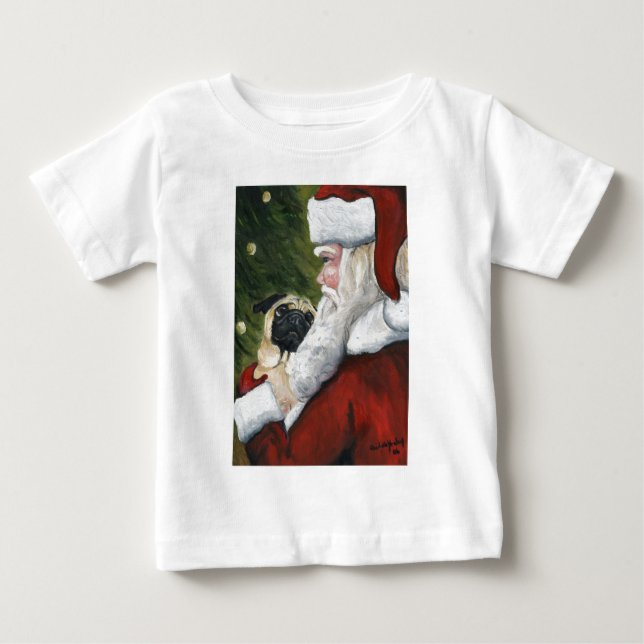 Mops & Santa Dog Art Shirt (Vorderseite)