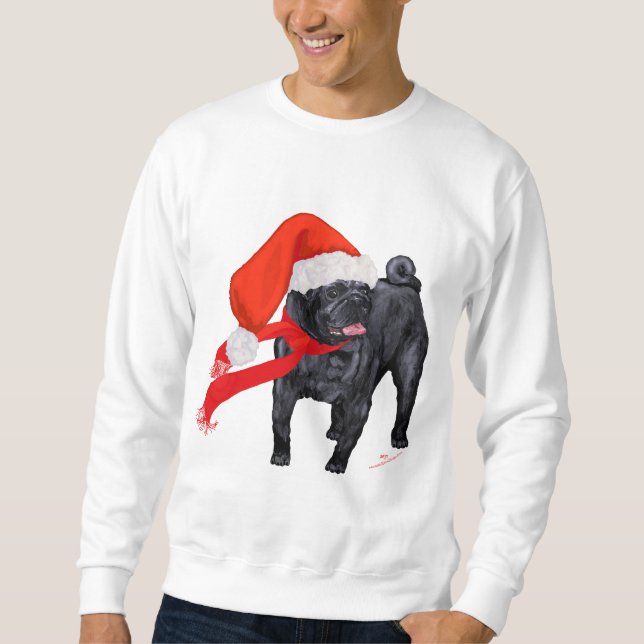 Mops Santa's Helper Sweatshirt (Vorderseite)