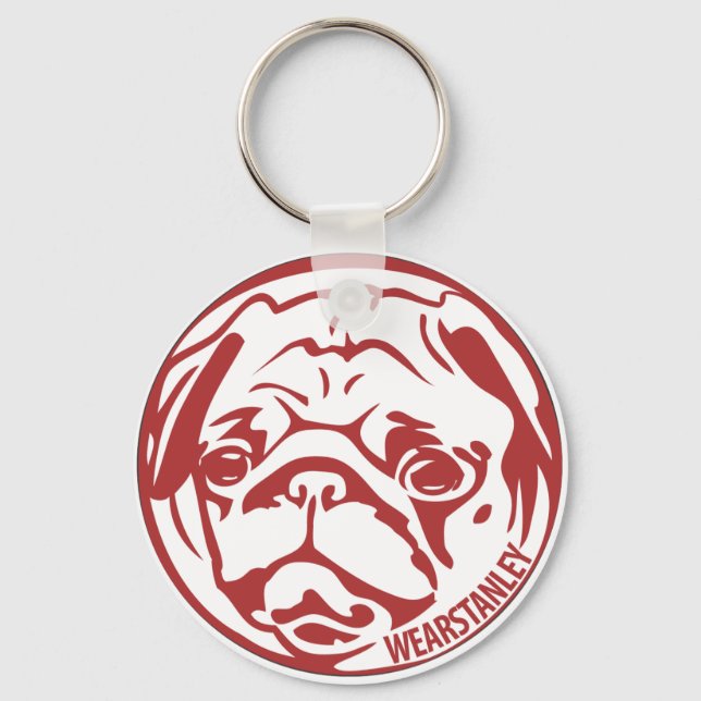 Mops Schlüsselanhänger (Vorderseite)