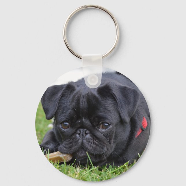 Mops Schlüsselanhänger (Vorderseite)