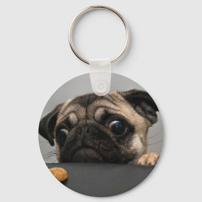 Mops Schlüsselanhänger (Vorderseite)