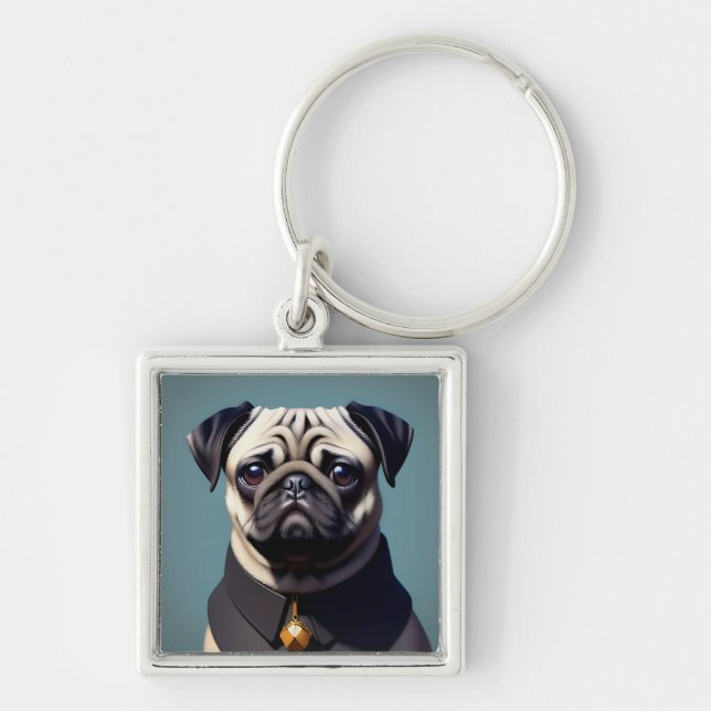 Mops Schlüsselanhänger (Vorne)