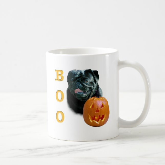 Mops (schwarz) Boo Kaffeetasse (Rechts)