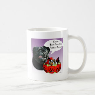 Mops (schwarz) Halloween Candy Kaffeetasse
