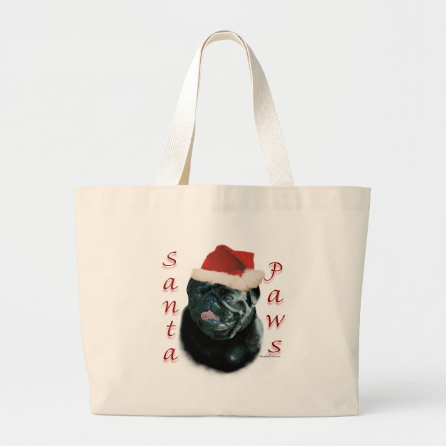 Mops (schwarz) jumbo stoffbeutel (Vorne)