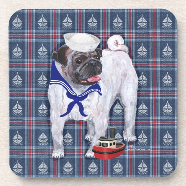 Mops Segler Untersetzer (Vorderseite)