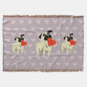 Mops sei mein Valentinstag Decke