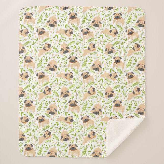 Mops Sherpa Blanket Sherpadecke (Vorderseite)