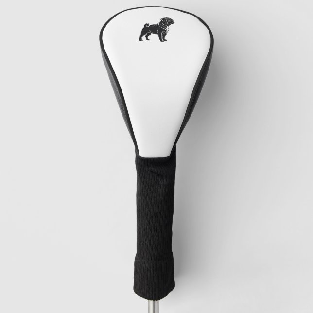 Mops Silhouette Golf Headcover (Vorderseite)