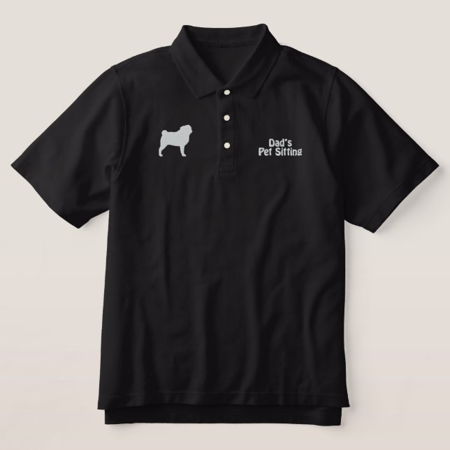 Mops-Silhouette mit optionalem anpassbarem Text (Design Vorderseite)