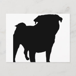 Mops Silhouette Postkarte