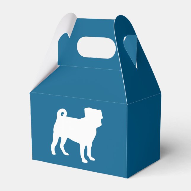Mops Silhouette Puppy Baby Dusche Geschenkschachtel (Vorderseite)