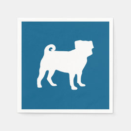 Mops Silhouette Puppy Baby Dusche Serviette