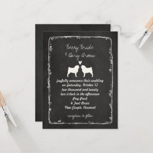 Mops-Silhouetten Hochzeitsankündigung für Hunde-Li Einladung