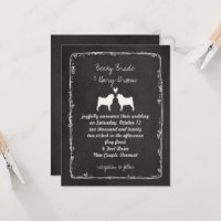 Mops Silhouetten Hund Lover's Hochzeitsankündigung