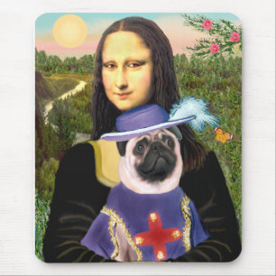 Mops (Sir) - Mona Lisa - Individualisiert Mousepad