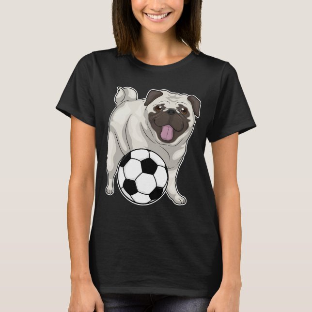 Mops Soccer Player Soccer T-Shirt (Vorderseite)